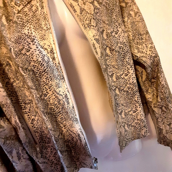 Who's There Python Print Moto Military Jacket Size Large NWOT - Picture 9 of 15